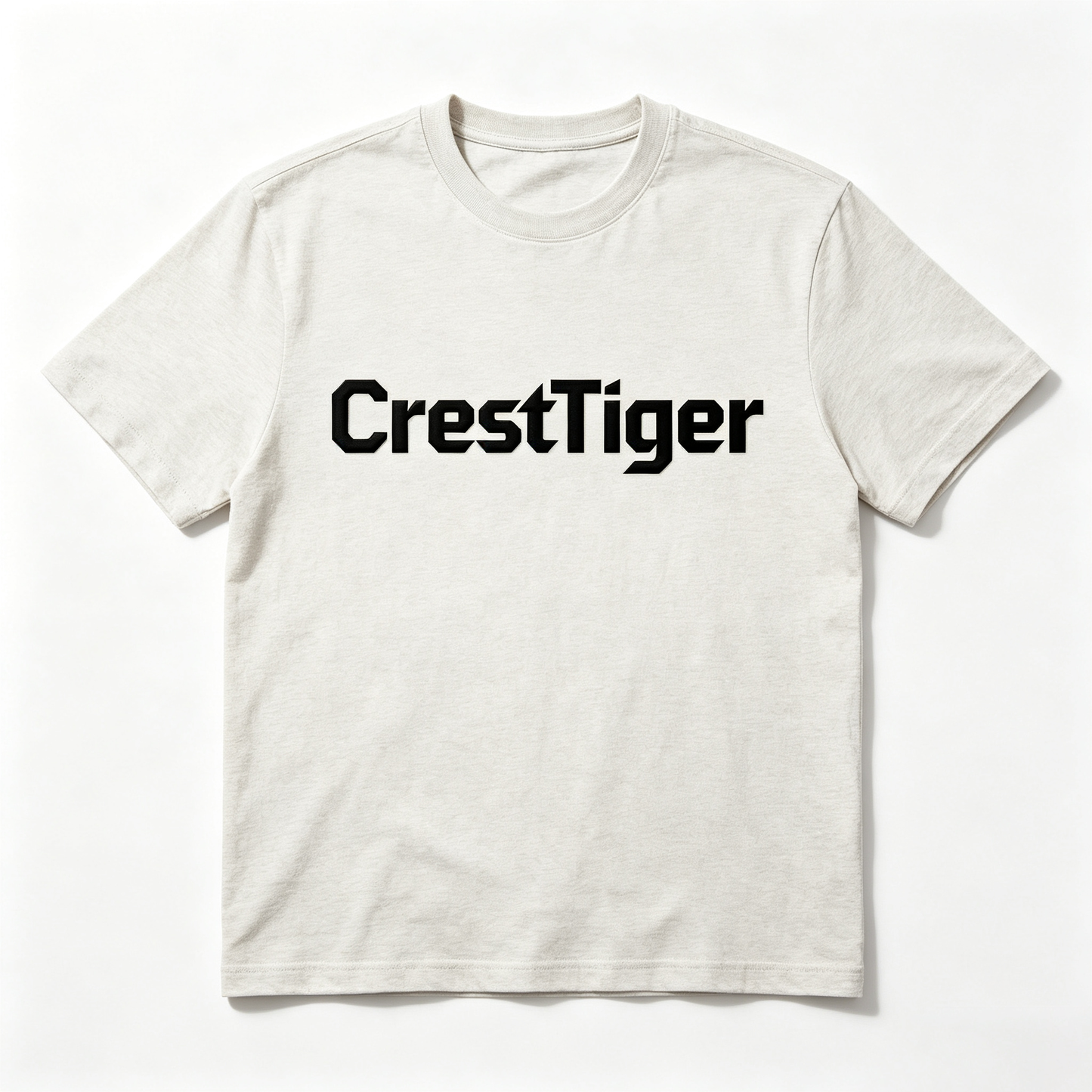CrestTiger Crew Neck Short Sleeve T-Shirt, Premium Soft Cotton Loose Fit Basic Everyday Tee, Minimal Bold Letter Graphic Casual Top