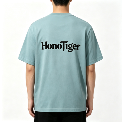 HonoTiger Crew Neck Short Sleeve Tee, Casual Loose Fit Soft Cotton Basic Everyday T-Shirt