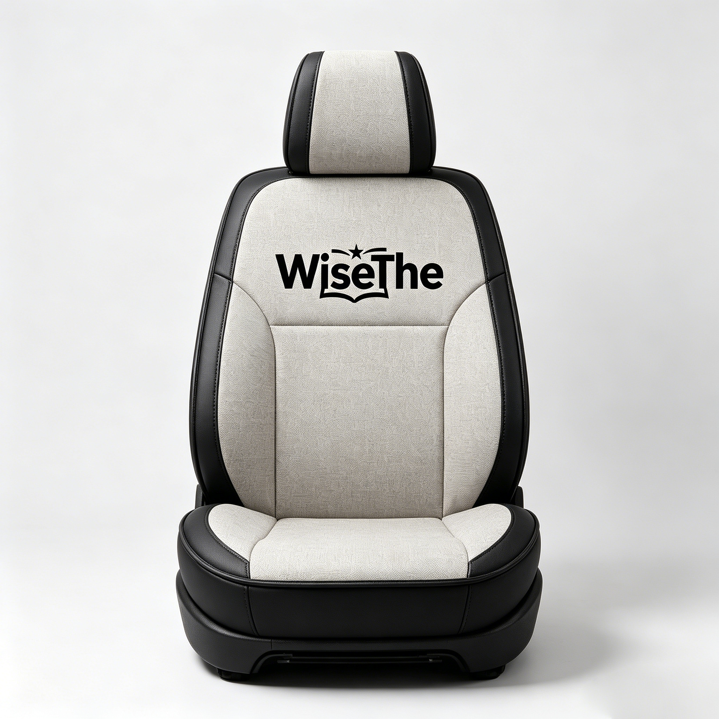 WiseThe Two-Tone Linen & Faux Leather Car Seat Cover, Breathable Full Wrap Auto Seat Protector, Ergonomic Universal Car Seat Cushion for Sedan SUV Truck