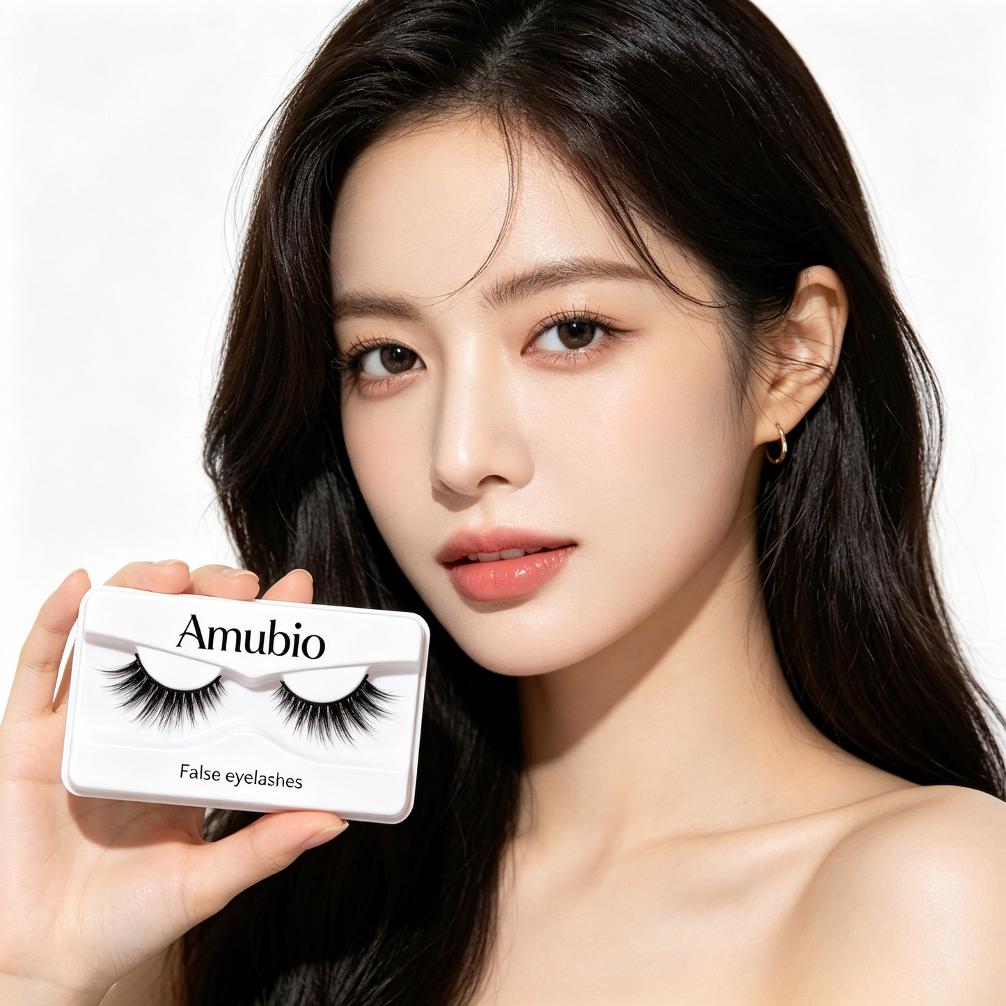 Amubio Wispy Fluffy False Eyelashes, Natural Cat Eye Strip Lashes, Lightweight Reusable Fake Eyelashes for Daily Makeup & Party Look