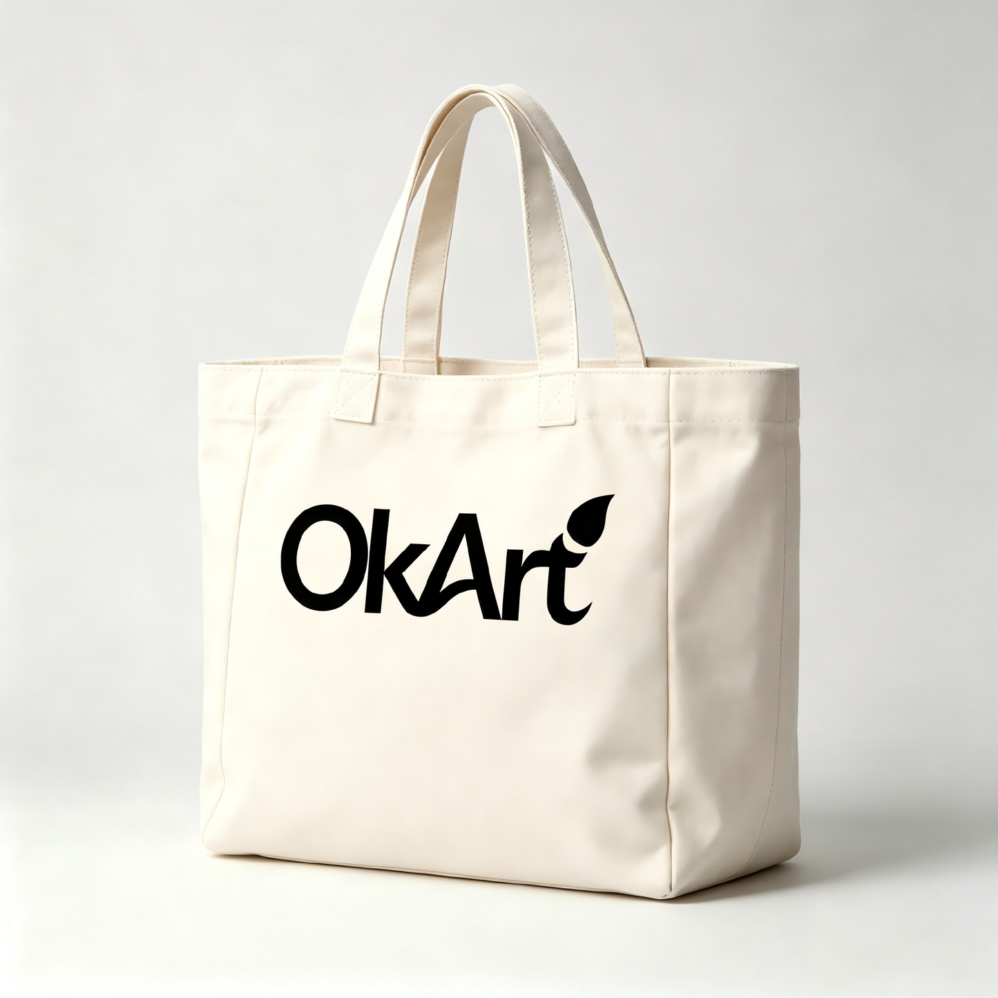 【OkArt Handbags for ladies】—— Artistic Off-white Canvas Tote Bag for Daily Use
