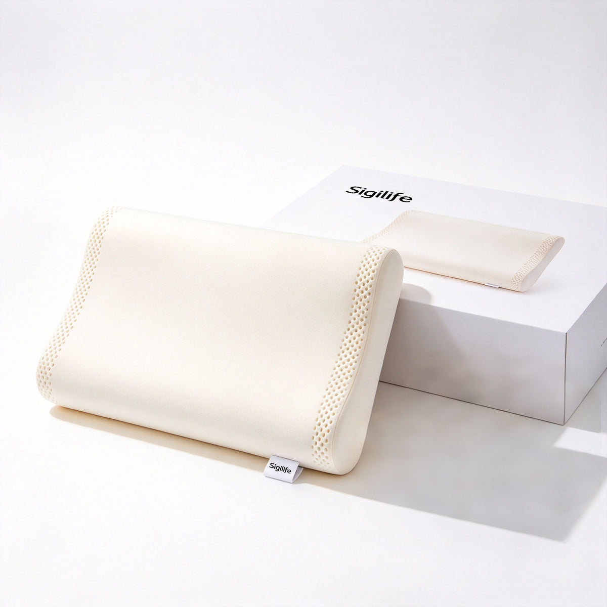 Sigilife Memory Foam Pillow, Ergonomic Contour Neck Support Pillow for Side Back Sleepers, Breathable Cooling Bed Pillow, Vacuum Compressed Shipment