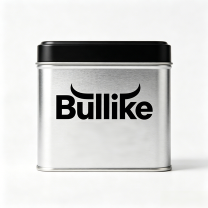Bullike Square Metal Storage Tin Can with Lid, Airtight Multipurpose Metal Container for Tea, Candy, Small Items, Home & Kitchen Organizer