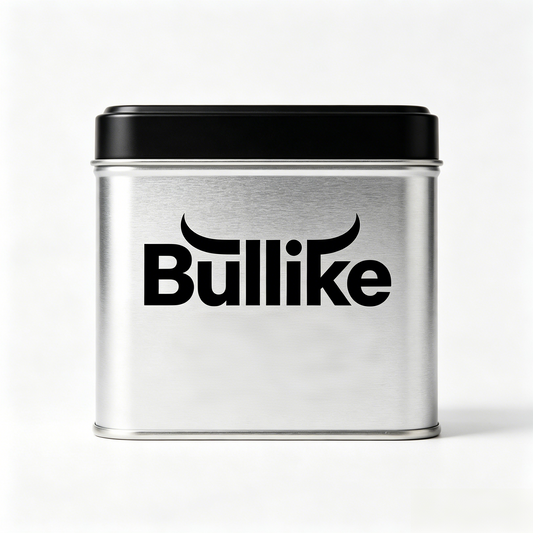 Bullike Square Metal Storage Tin Can with Lid, Airtight Multipurpose Metal Container for Tea, Candy, Small Items, Home & Kitchen Organizer