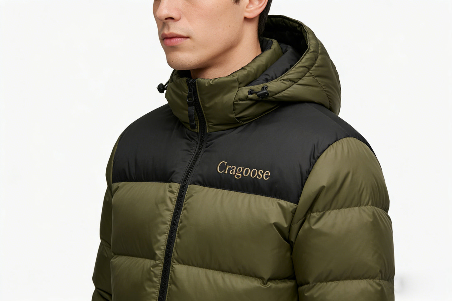 【Cragoose Two-Tone Hooded Puffer Jacket】—— Warmth & Style for Outdoor & Daily Wear