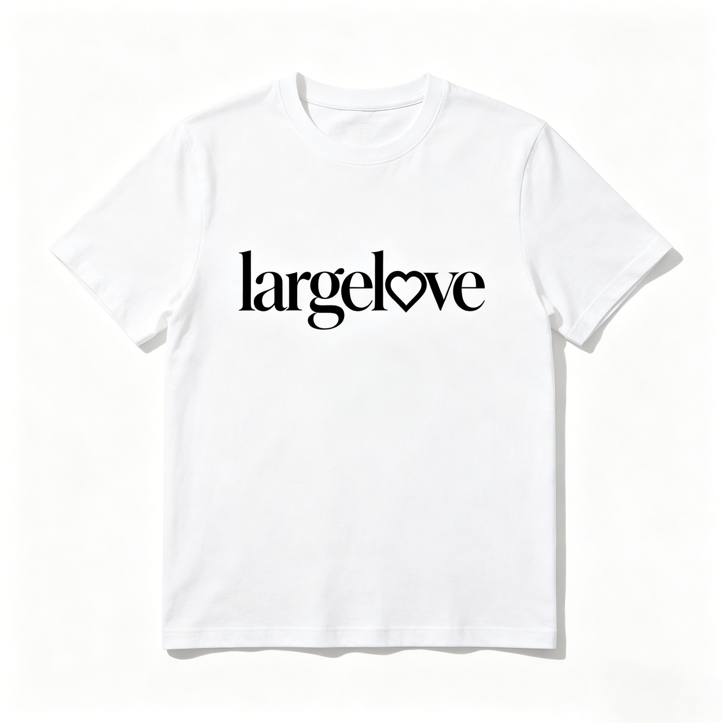 largelove Men Classic Crew Neck Short Sleeve T-Shirt, Soft 100% Cotton Basic Tee Minimal Heart Letter Graphic Casual Daily Top