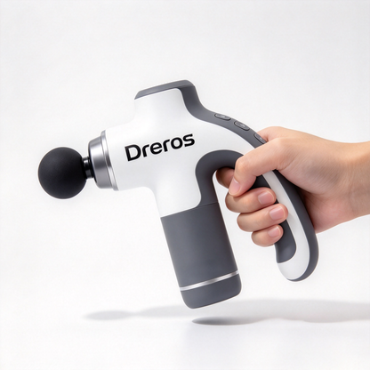 Dreros Handheld Massage Gun, Rechargeable Deep Tissue Muscle Massager, Portable Electric Body Massager for Back Neck Leg Relief for Home Gym Office