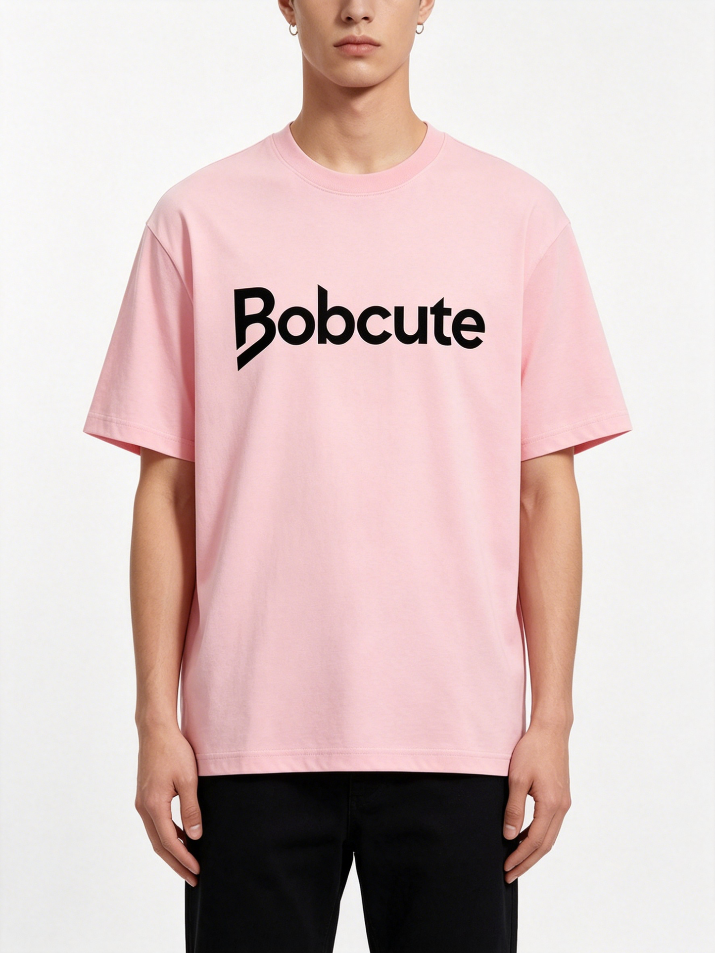【Bobcute Pink Logo T-shirts】—— Trendy Comfort Essential for Daily Casual Wear