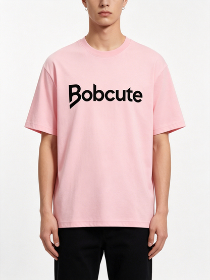 【Bobcute Pink Logo T-shirts】—— Trendy Comfort Essential for Daily Casual Wear