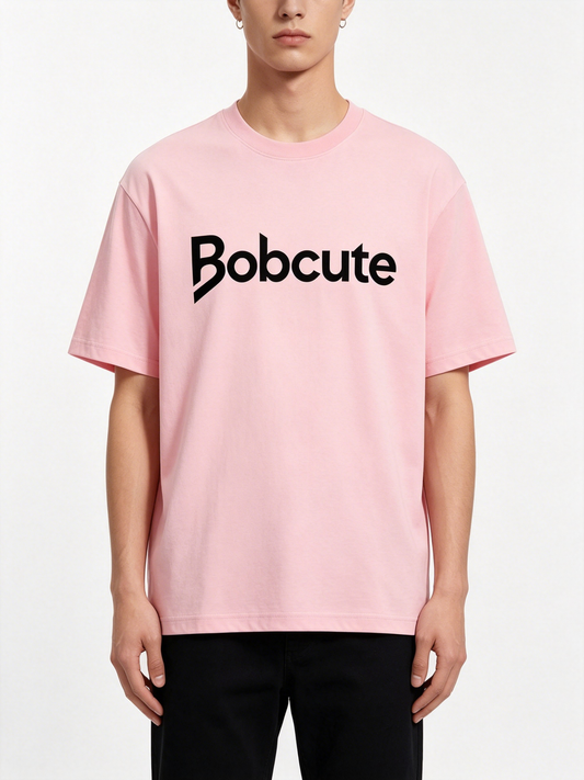 【Bobcute Pink Logo T-shirts】—— Trendy Comfort Essential for Daily Casual Wear