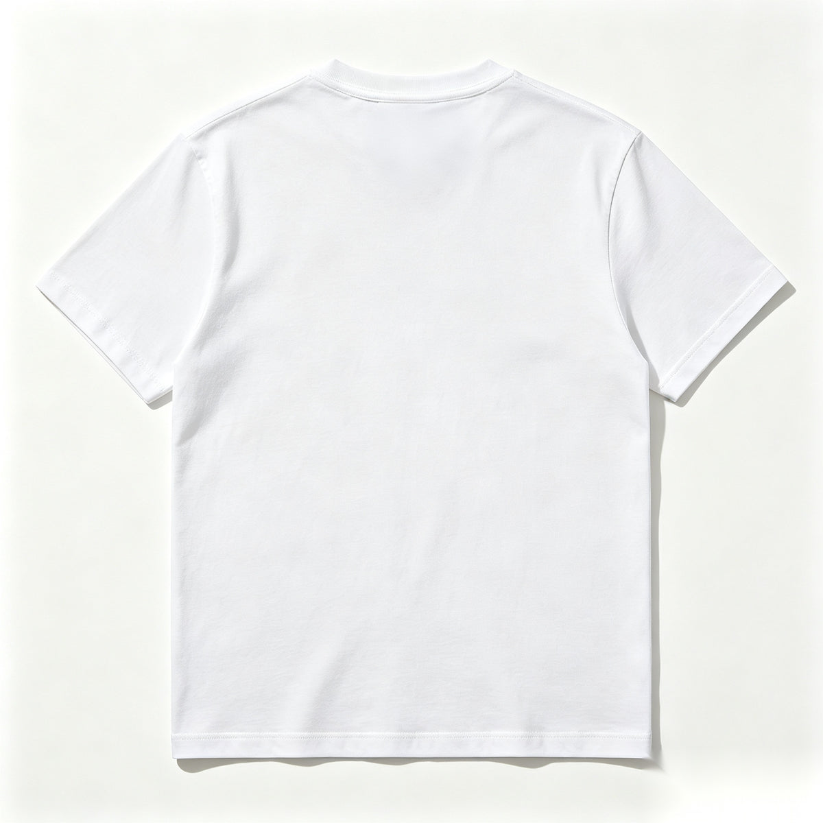Whatof Crew Neck Short-Sleeve T-Shirt, Premium Cotton Solid White Everyday Tee for Men