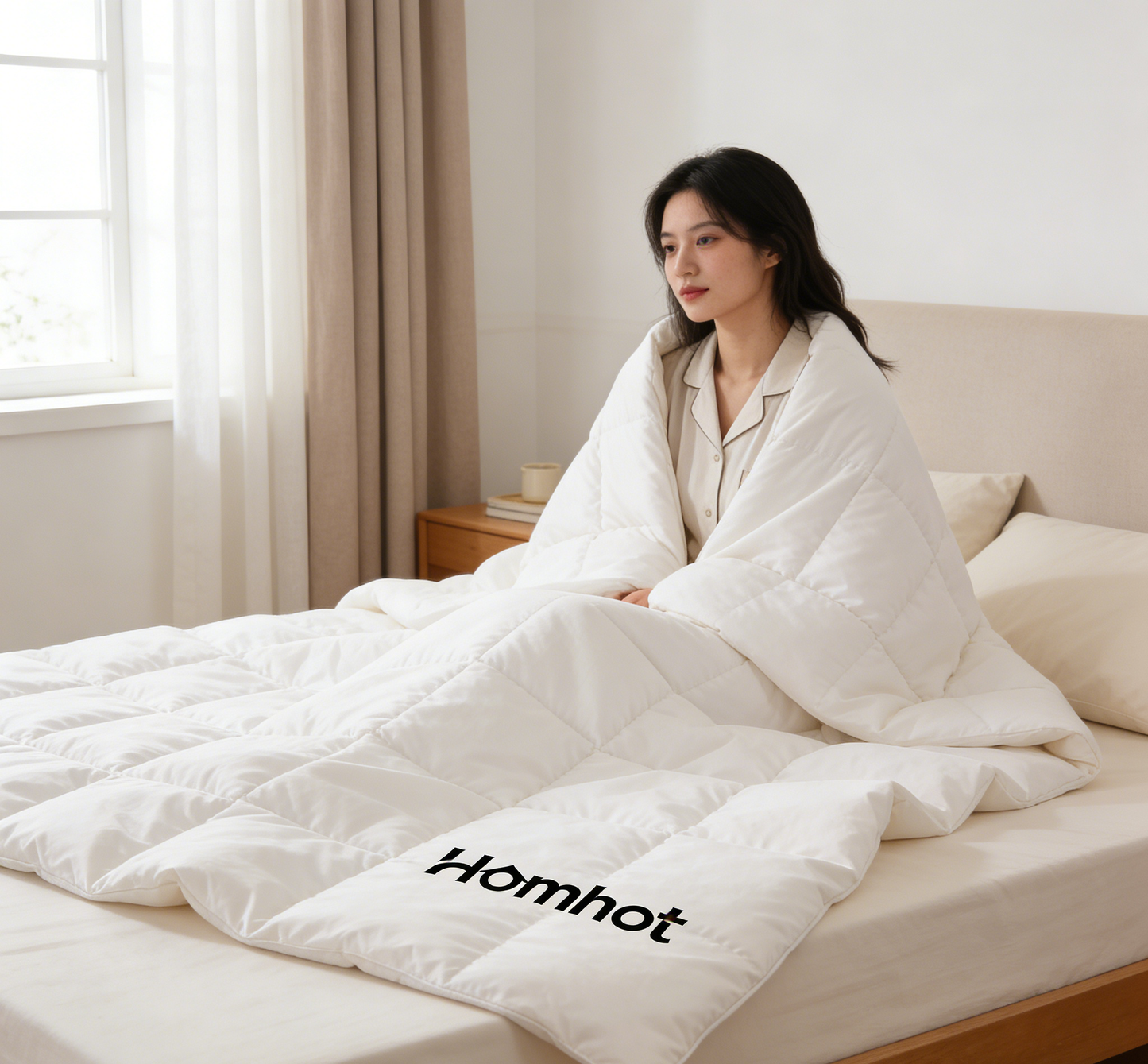 【Homhot Down Quilt】—— Cloud-Like Warmth & Breathable Comfort for Restful Sleep