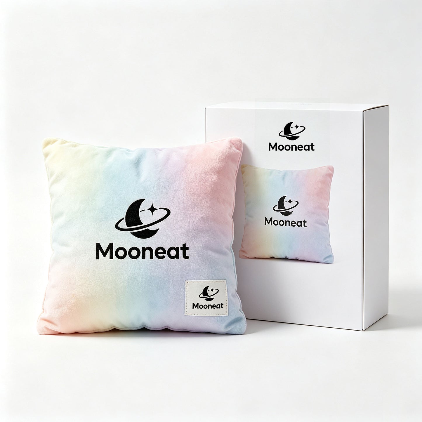 Mooneat Rainbow Gradient Decorative Throw Pillow, Soft Plush Square Cushion for Sofa Bed Home Decor