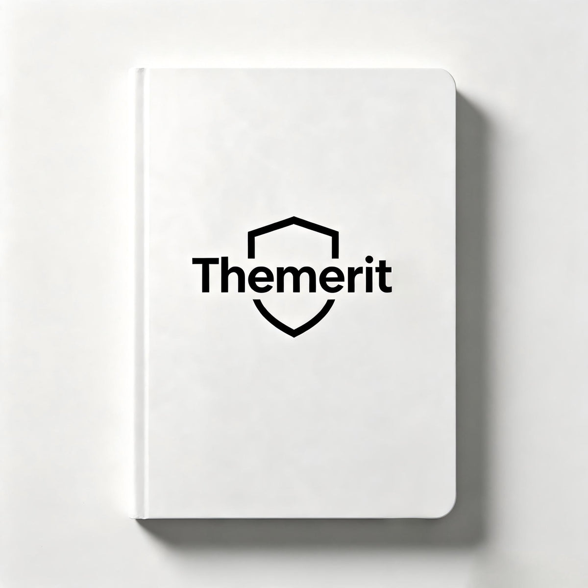 Themerit Hard Cover Lined Paper Notebook, Premium Thick No‑Bleed Writing Journal, Minimalist White Notebook