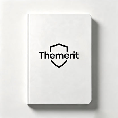 Themerit Hard Cover Lined Paper Notebook, Premium Thick No‑Bleed Writing Journal, Minimalist White Notebook