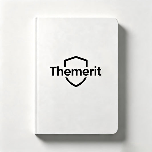 Themerit Hard Cover Lined Paper Notebook, Premium Thick No‑Bleed Writing Journal, Minimalist White Notebook