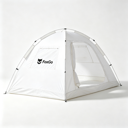 FoxGo Portable Camping Dome Tent, Quick Setup Weather‑Resistant Tent, Breathable Family Tent for Outdoor Backpacking Beach Park