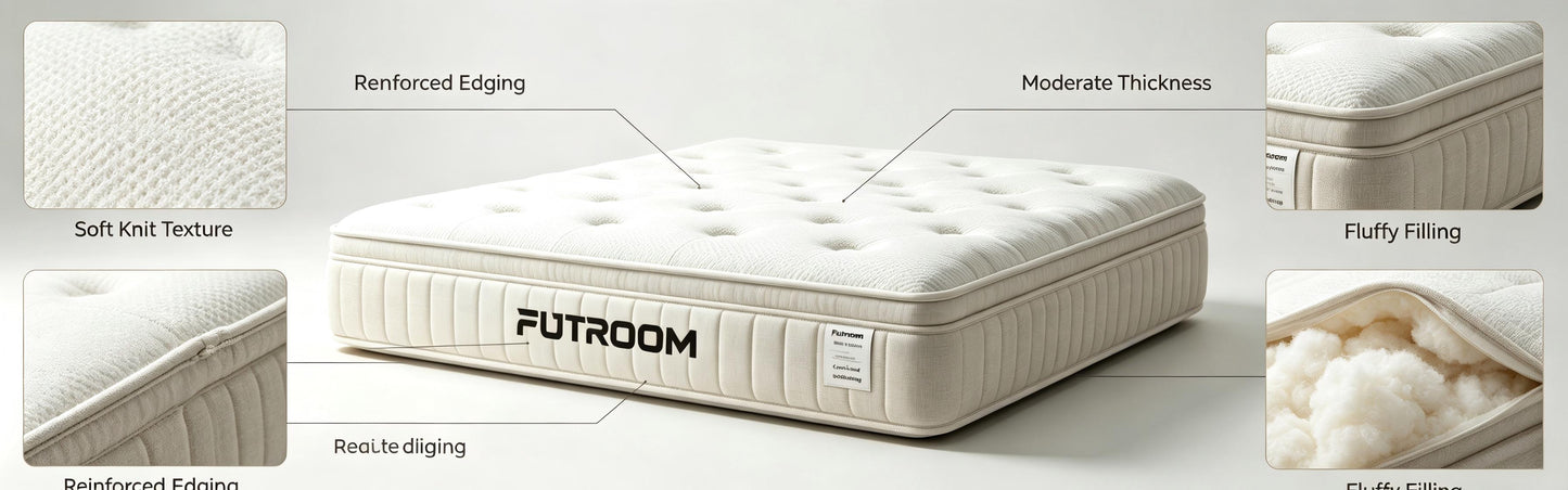 FUTROOM Medium Firm Knit Fabric Mattress, Boxed Compressed Sleep Mattress, Fluffy Comfort Support Mattress for Bedroom