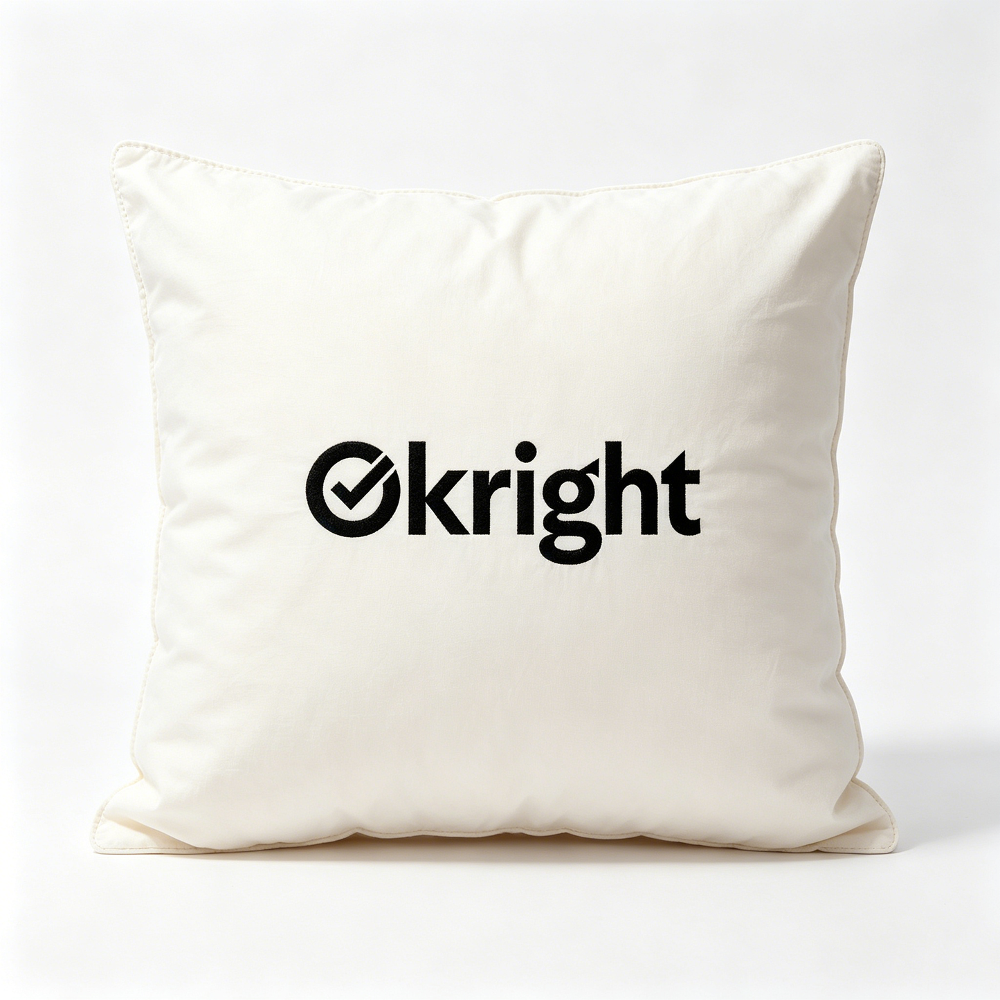 Okright Square Decorative Throw Pillow, Soft Plush Filled Accent Cushion, Washable Solid Cream Sofa Pillow for Couch Bedroom Living Room Home Decor
