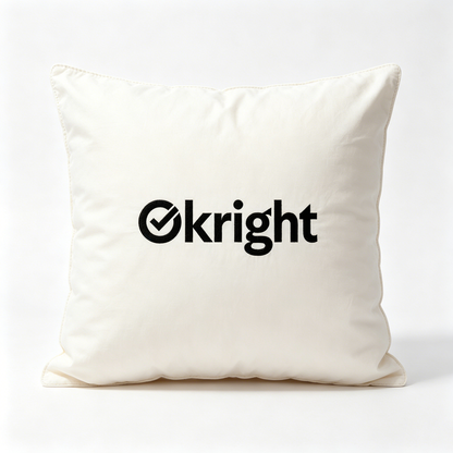 Okright Square Decorative Throw Pillow, Soft Plush Filled Accent Cushion, Washable Solid Cream Sofa Pillow for Couch Bedroom Living Room Home Decor