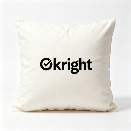 Okright Square Decorative Throw Pillow, Soft Plush Filled Accent Cushion, Washable Solid Cream Sofa Pillow for Couch Bedroom Living Room Home Decor