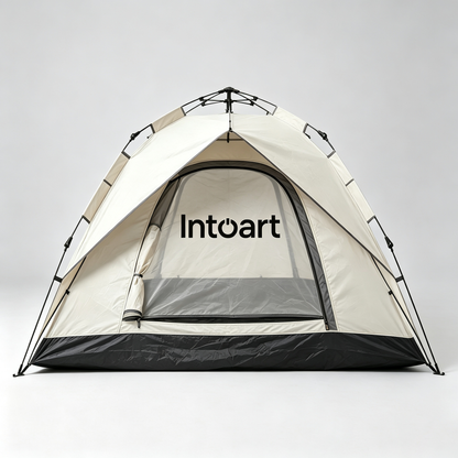 Intoart Dual Mesh Door Quick Setup Family Camping Tent, UV Protection Waterproof Lightweight Tent for Beach Hiking Picnic Travel