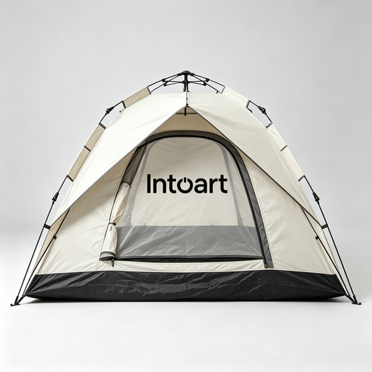Intoart Dual Mesh Door Quick Setup Family Camping Tent, UV Protection Waterproof Lightweight Tent for Beach Hiking Picnic Travel