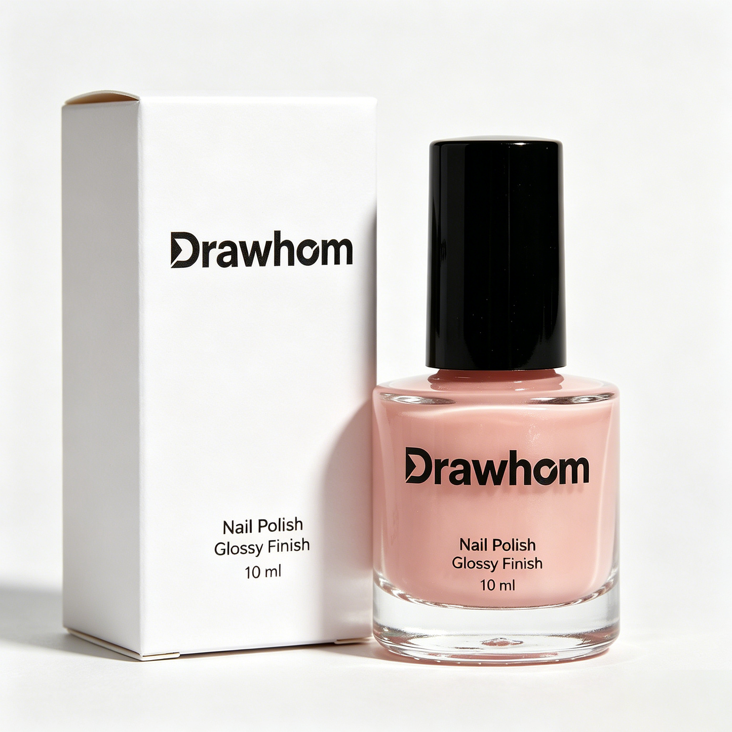 Drawhom Nude Glossy Nail Polish, Long Lasting Quick Dry Natural Nail Varnish, Smooth Shine Neutral Pink Nail Polish for Daily Manicure