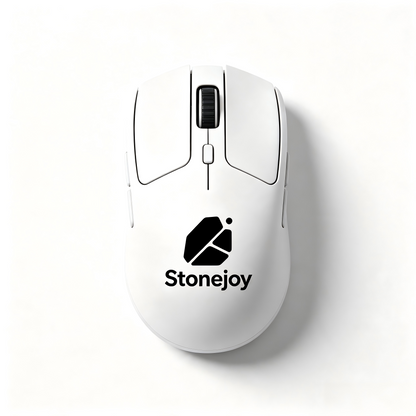 Stonejoy White Wireless Gaming Mouse, Multi‑Mode Rechargeable Ergonomic PC Mouse