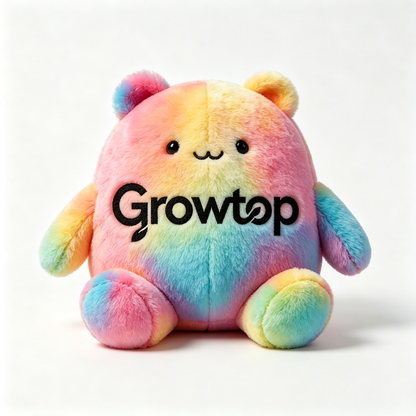 Growtop Rainbow Plush Bear Toy, Soft Stuffed Animal Pillow, Cute Tie-Dye Plushie for Kids & Adults, Perfect for Gift & Home Decor