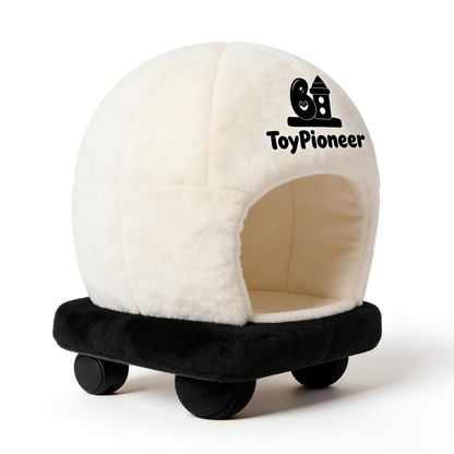 ToyPioneer Igloo-Shaped Interactive Plush Pet Toy, Fun Hide & Seek Play Toy for Cats, Kittens & Small Dogs, Portable Rolling Play House for Boredom Relief, Indoor/Outdoor Pet Activity Toy