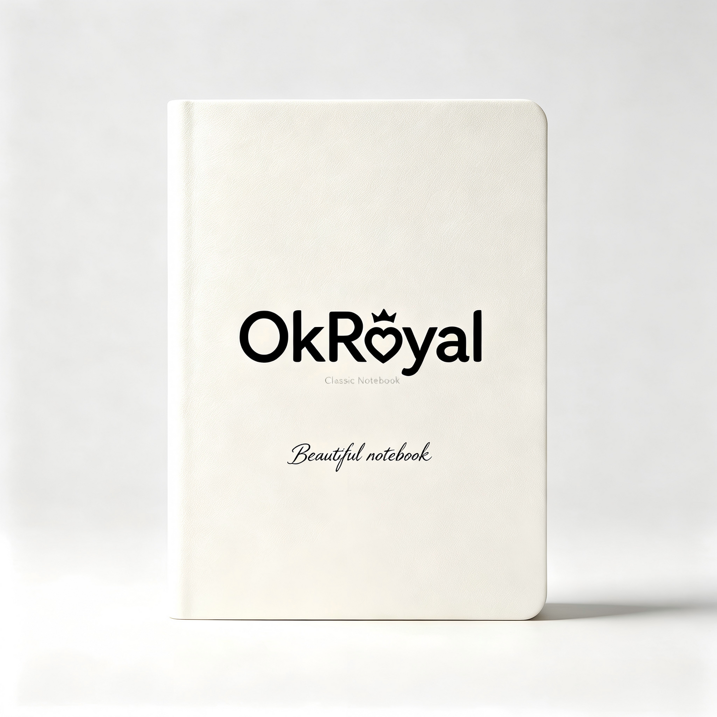OkRoyal Hardcover Blank Notebook, Thick Durable Cream Plain Page Journal, Premium Soft PU Leather Cover Writing Notebook