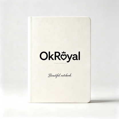 OkRoyal Hardcover Blank Notebook, Thick Durable Cream Plain Page Journal, Premium Soft PU Leather Cover Writing Notebook