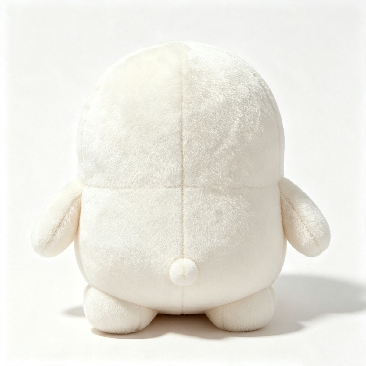 Growidea Round‑Shaped White Plush Stuffed Toy, Cute Squishy Sitting Character Plush Doll For Home Decor & Gift‑Giving