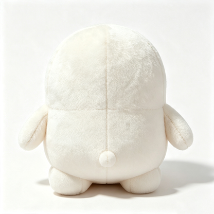 Growidea Round‑Shaped White Plush Stuffed Toy, Cute Squishy Sitting Character Plush Doll For Home Decor & Gift‑Giving