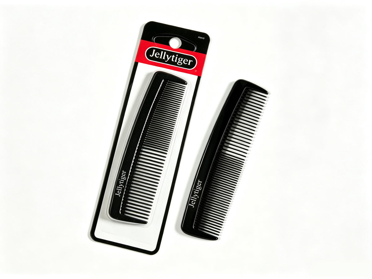 Jellytiger Professional Fine Tooth Barber Comb, Black Hard Plastic Cutting Comb, Hair Styling Comb for Salon Barbers, Men Women Hair Grooming