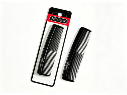 Jellytiger Professional Fine Tooth Barber Comb, Black Hard Plastic Cutting Comb, Hair Styling Comb for Salon Barbers, Men Women Hair Grooming