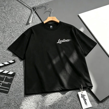Lastoo Men's Classic Crew Neck Short‑Sleeve T‑Shirt, Casual Loose‑Fit Basic Tee Shirt, Soft Breathable Solid Black Summer Top for Daily Workout Outdoor