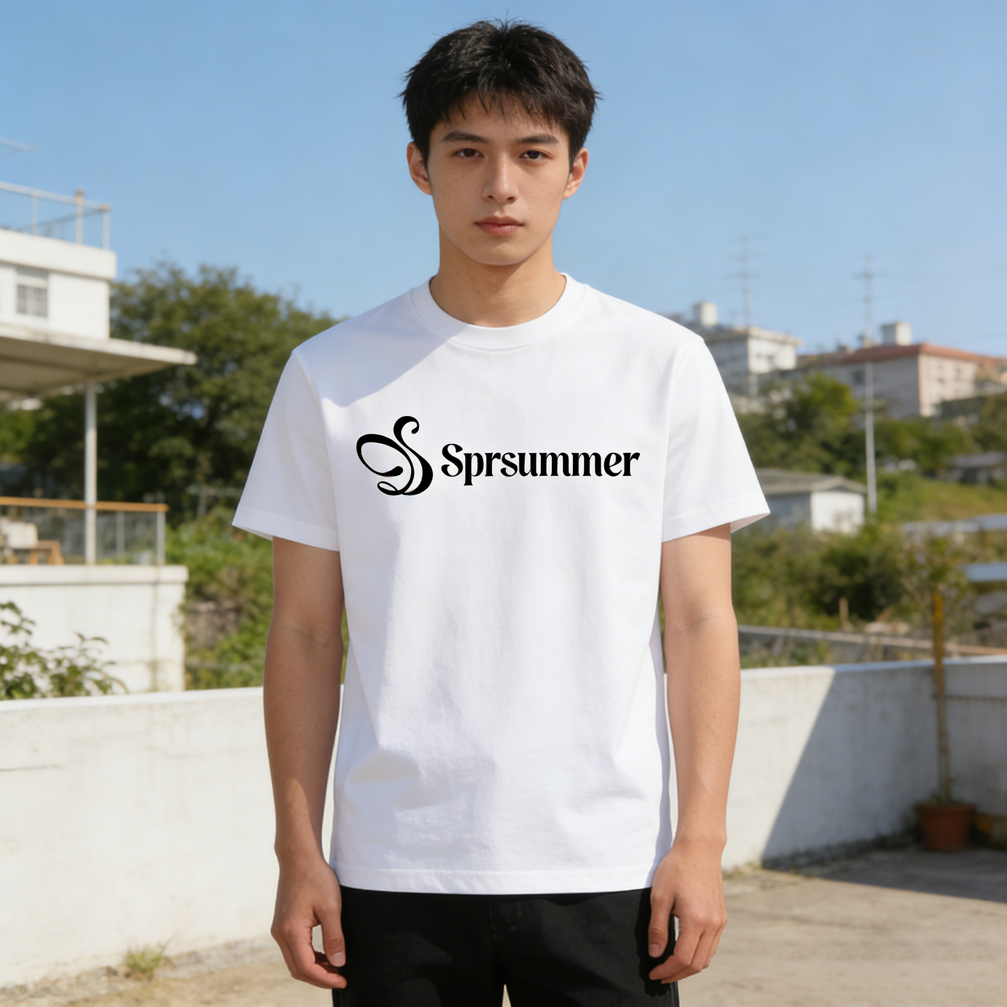 【Sprsummer Logo Print T-shirt】—— Fresh & Casual Daily Essential