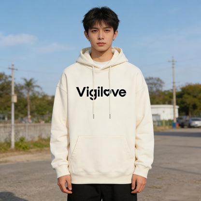 【Vigilove Heart Logo Pullover Hoodie】—— Cozy Comfort & Minimalist Style for Everyday Wear