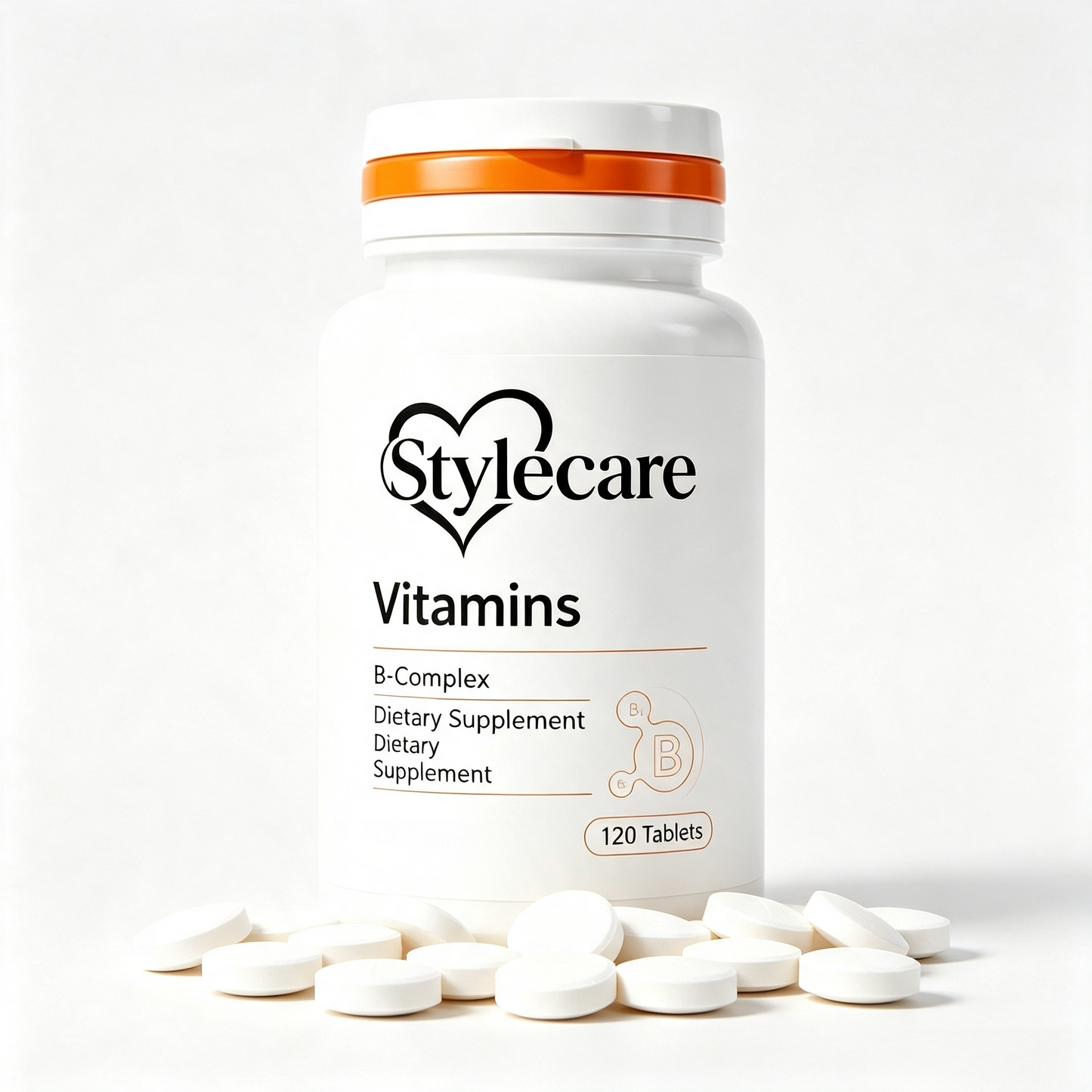 Stylecare Vitamin B Complex Tablets, B Vitamins Dietary Supplement with B1,B6, Support Energy Metabolism, 120 Counts for Men & Women