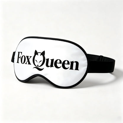 FoxQueen Silk Sleep Blindfolds Worn Over The Eyes, Adjustable Soft Light Blocking Eye Mask, Comfortable Printed Eye Cover for Travel Nap Night Sleeping with Gift Box