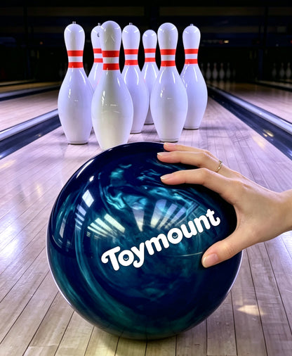 Toymount Bowling Ball, Swirl Deep Blue Recreational Bowling Ball for Beginner Players, Indoor Bowling Lane Sports Game