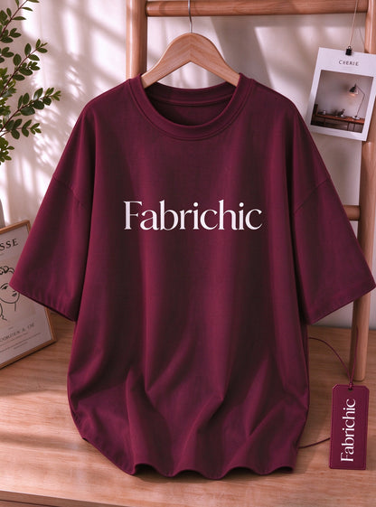 Fabrichic Women's Oversized Crew Neck T-Shirt, Loose Short Sleeve Casual Tee, Soft Breathable Basic Top for Daily Wear