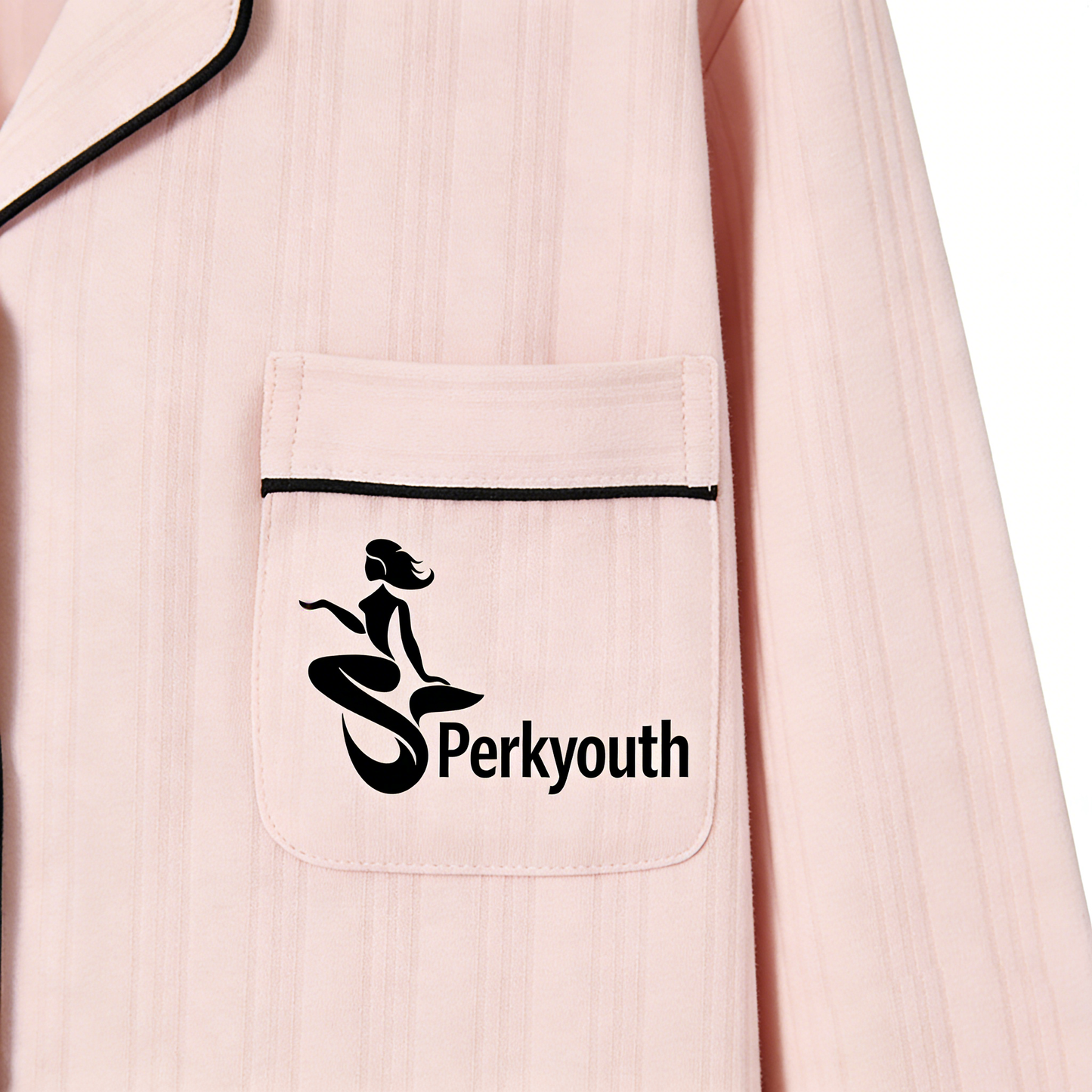 【Perkyouth Striped Button-Down Pajama Set】—— Elegant & Cozy Sleepwear for Relaxed Nights