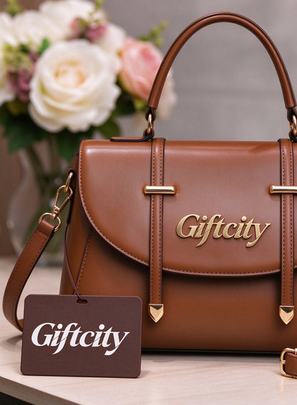Giftcity Women’s Top Handle Handbag, Elegant Faux Leather Satchel Purse with Detachable Shoulder Strap for Work Dating Daily Use