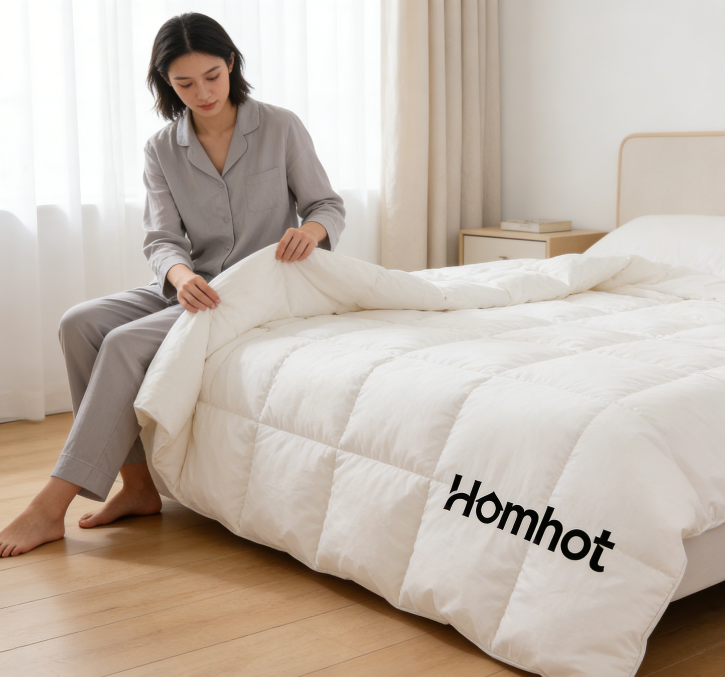 【Homhot Down Quilt】—— Cloud-Like Warmth & Breathable Comfort for Restful Sleep
