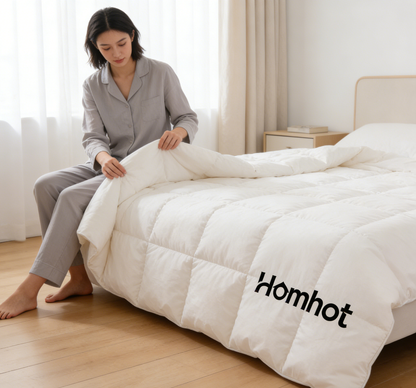 【Homhot Down Quilt】—— Cloud-Like Warmth & Breathable Comfort for Restful Sleep