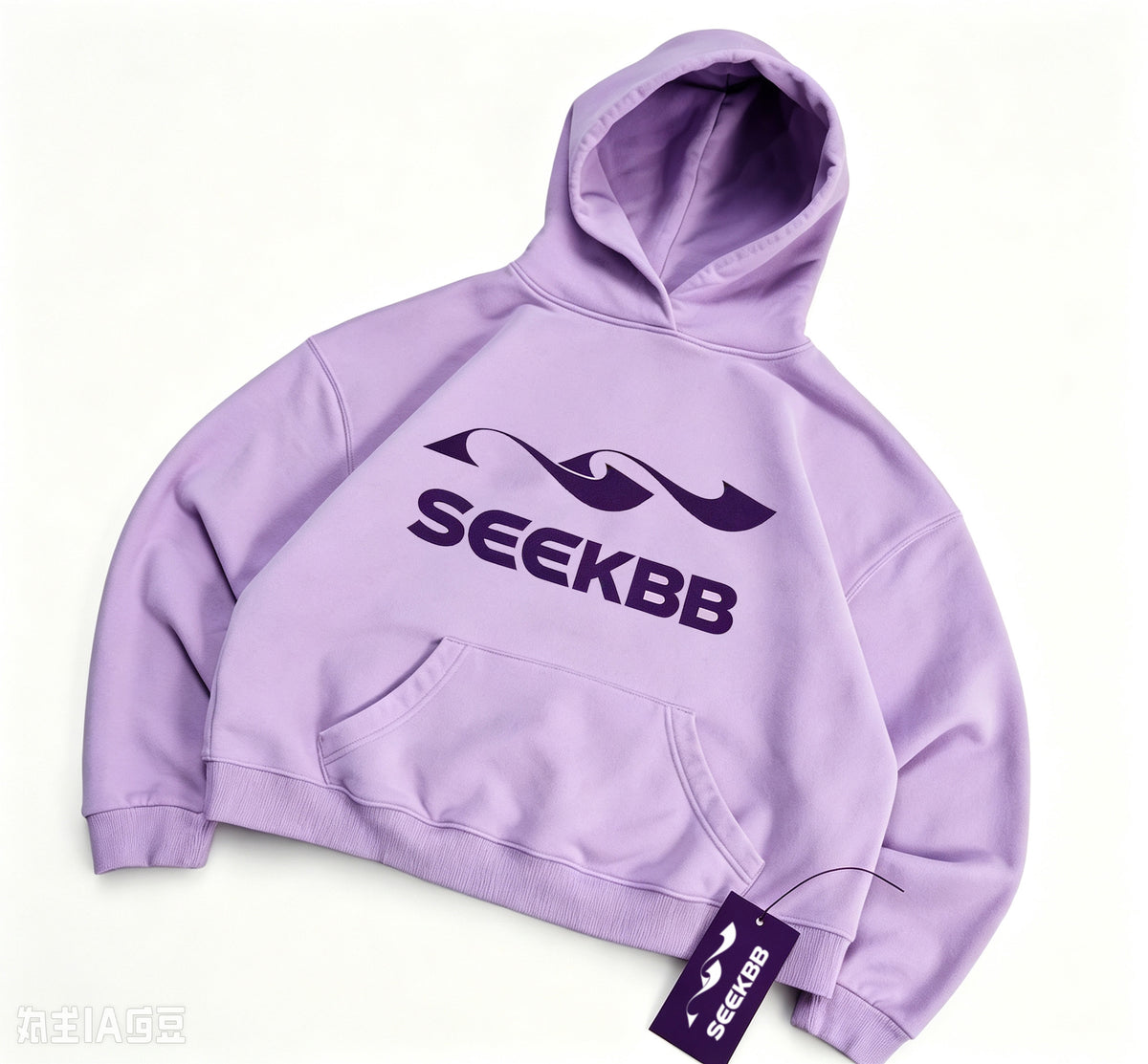 SEEKBB Light Purple Cropped Hoodie, Unisex Drop Shoulder Hooded Sweatshirt, Trendy Graphic Print Cropped Top