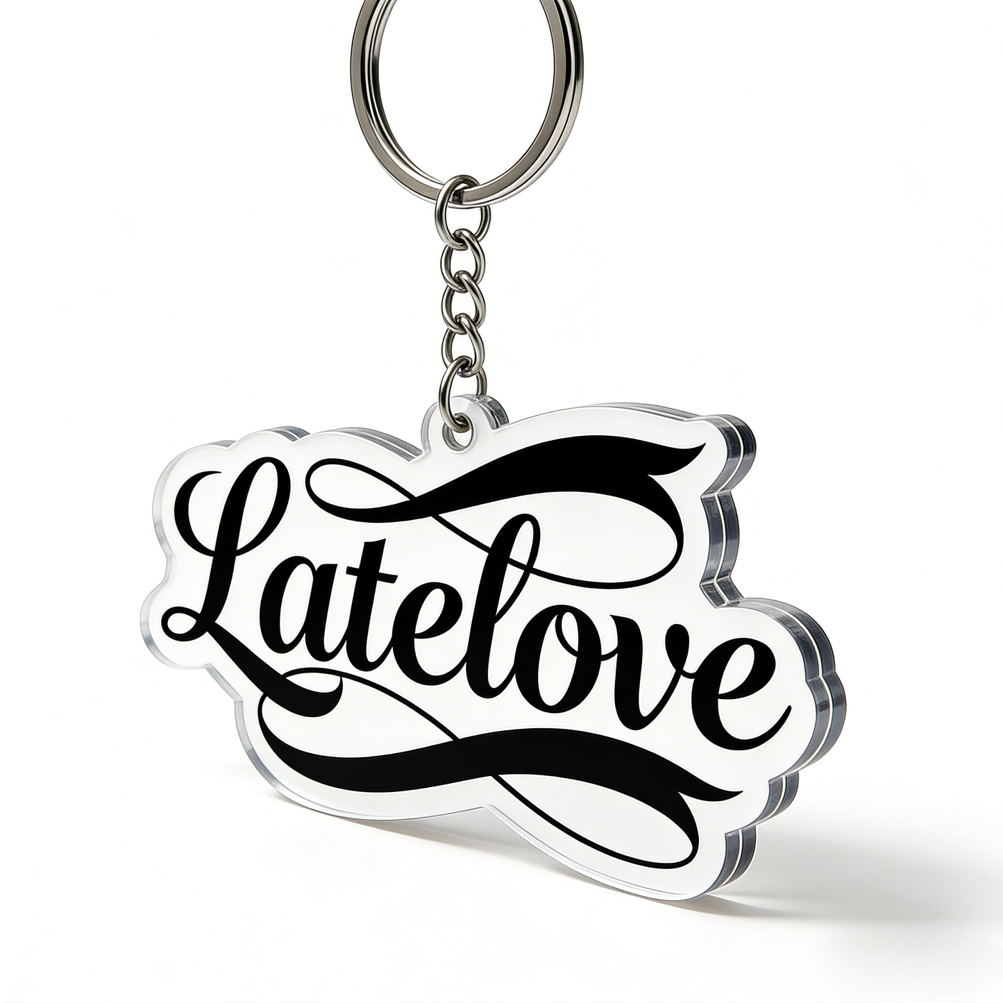 Latelove Acrylic Keychain, Cute Letter Key Ring for Women, Durable Bag Charm Key Holder for Car Keys, Backpack, Purse, Gift for Her